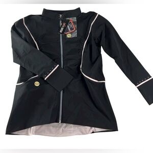 Women's Black Utility Jacket with Pink Piping